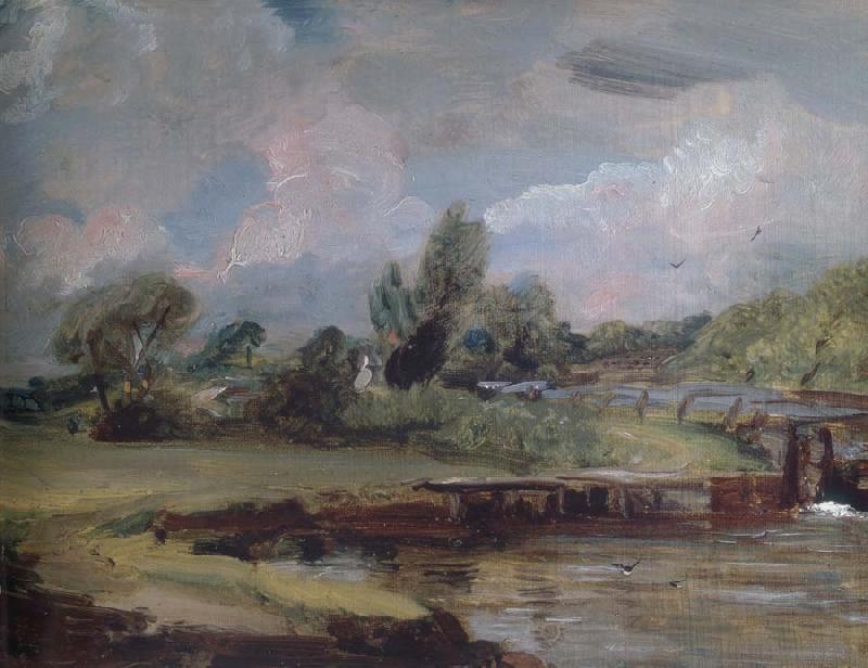John Constable Flatford Lock 1810-12 France oil painting art
